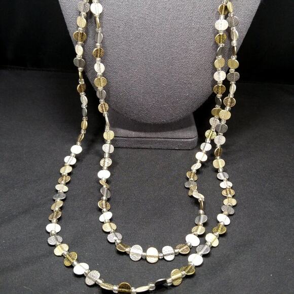 Chico's Long Two Strand Necklace Matching 5 Stretch Bracelets, NWT, 39 Inches - Picture 5 of 9